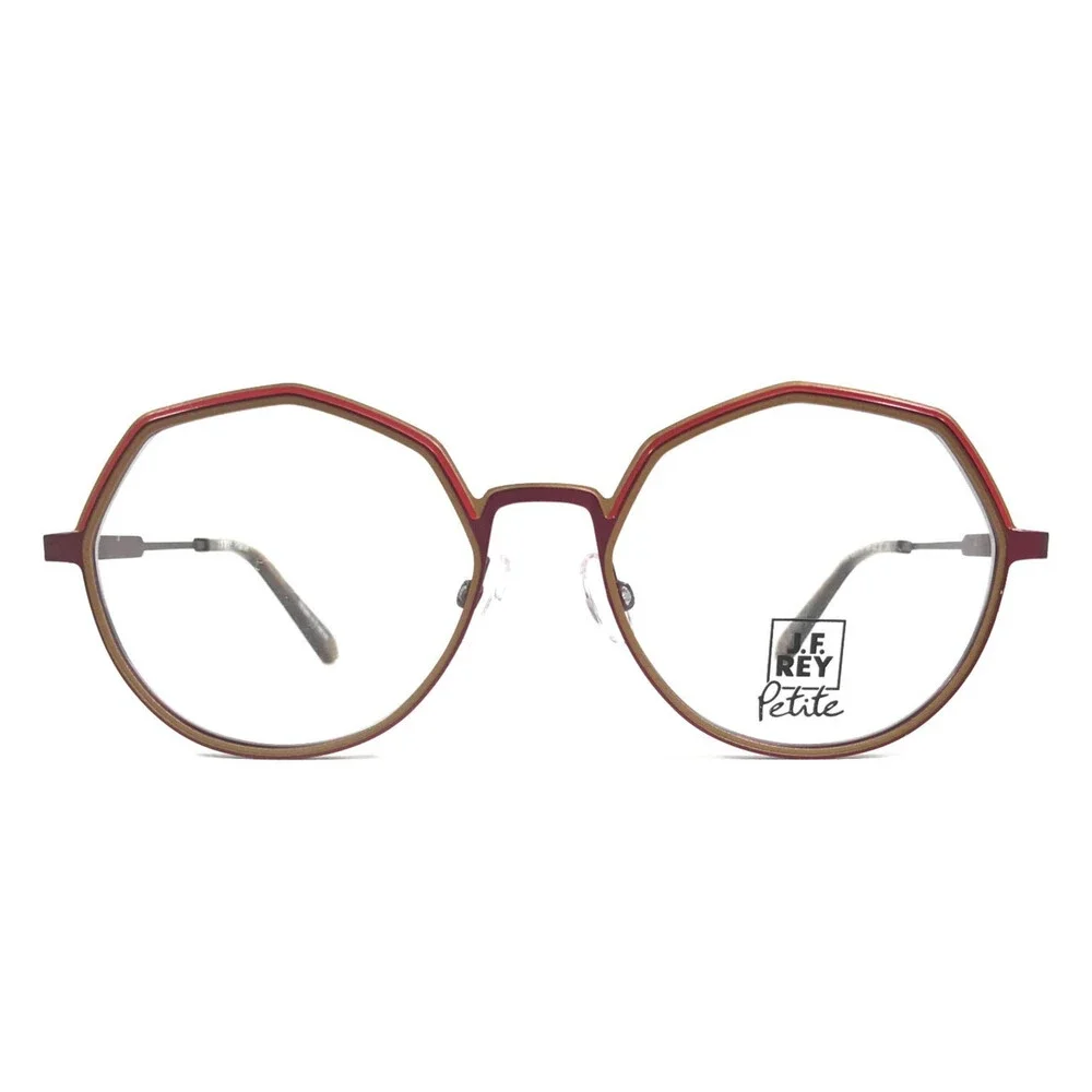 J. F. Rey Petite Eyeglasses Frames PM099 7583 Taupe Burgundy Orange 49-16-140